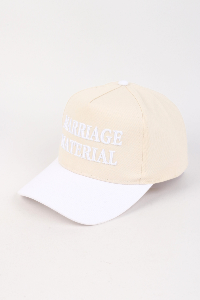 MARRIAGE MATERIAL 3D Puff Embroidered Two Tone Cap
