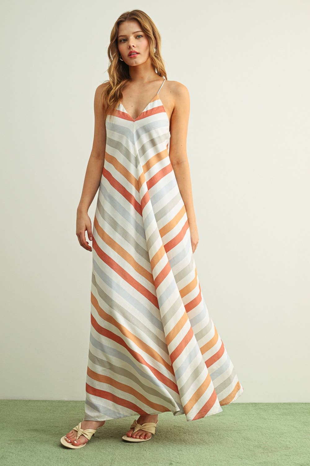 Summer Skies Stripe Maxi Dress