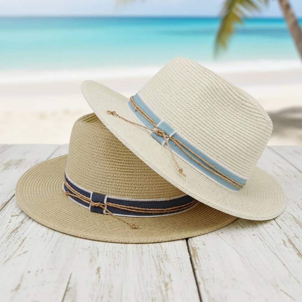 Rope And Ribbon Strap Fedora Hat