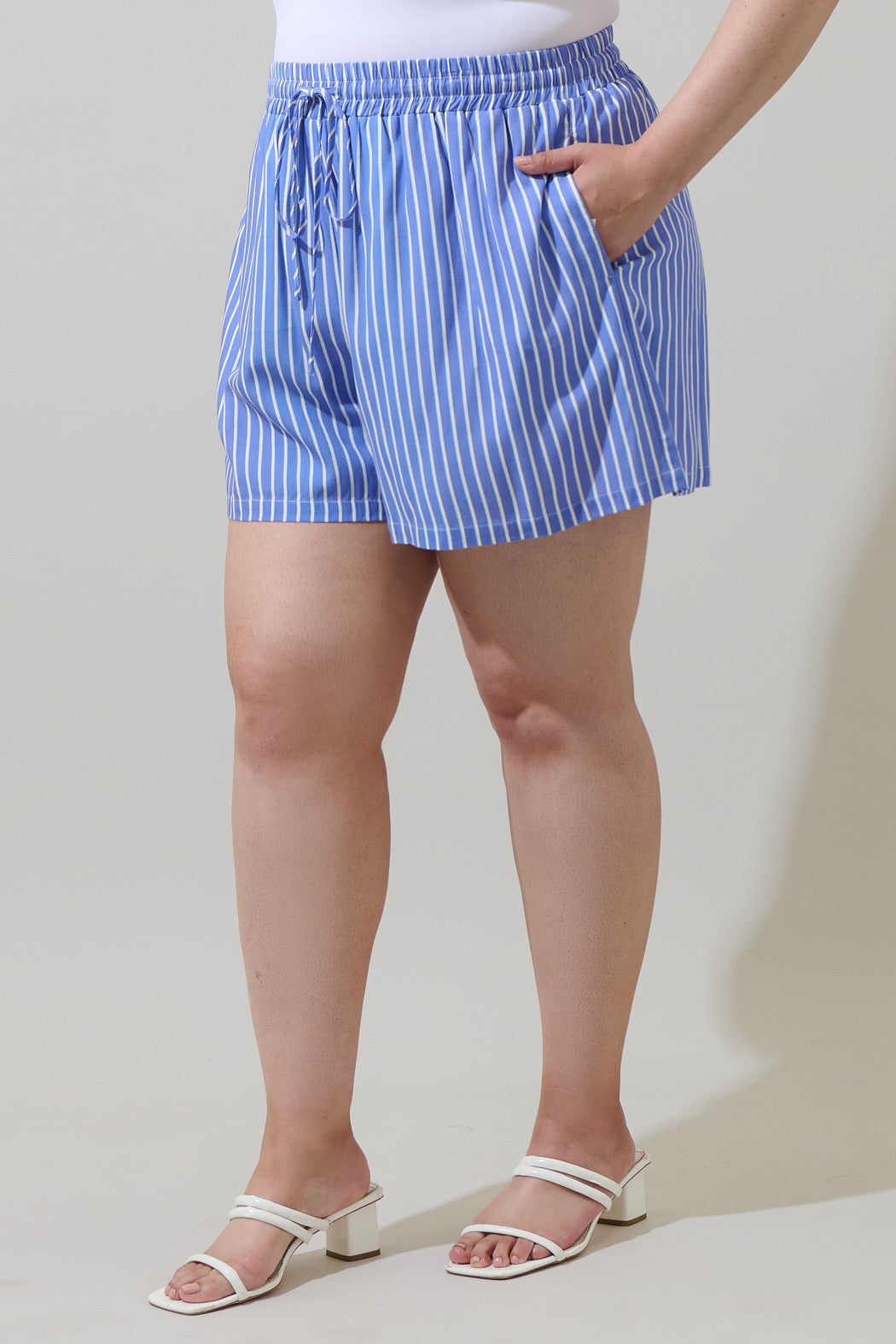 elisa striped shorts-curvy