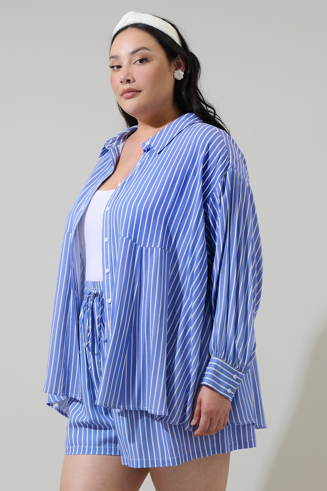 elise striped boyfriend button down-curvy