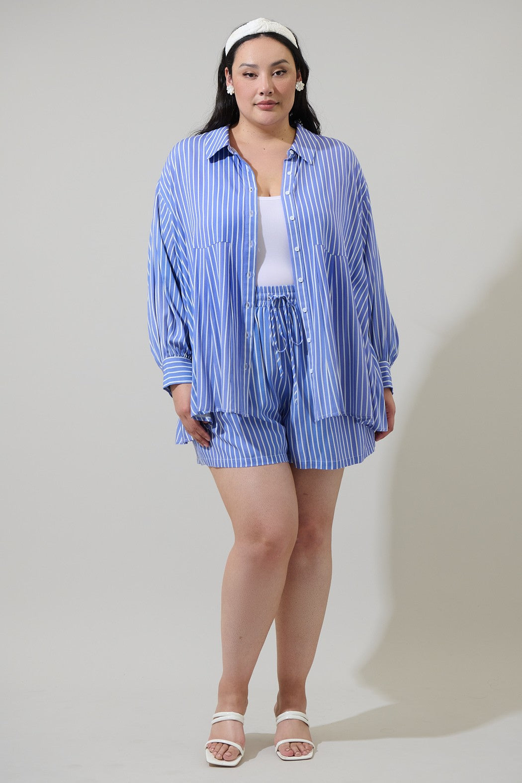 elise striped boyfriend button down-curvy