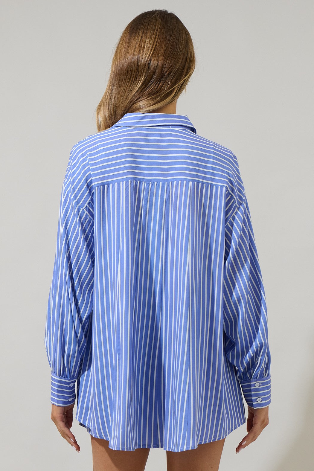 elise striped boyfriend button down