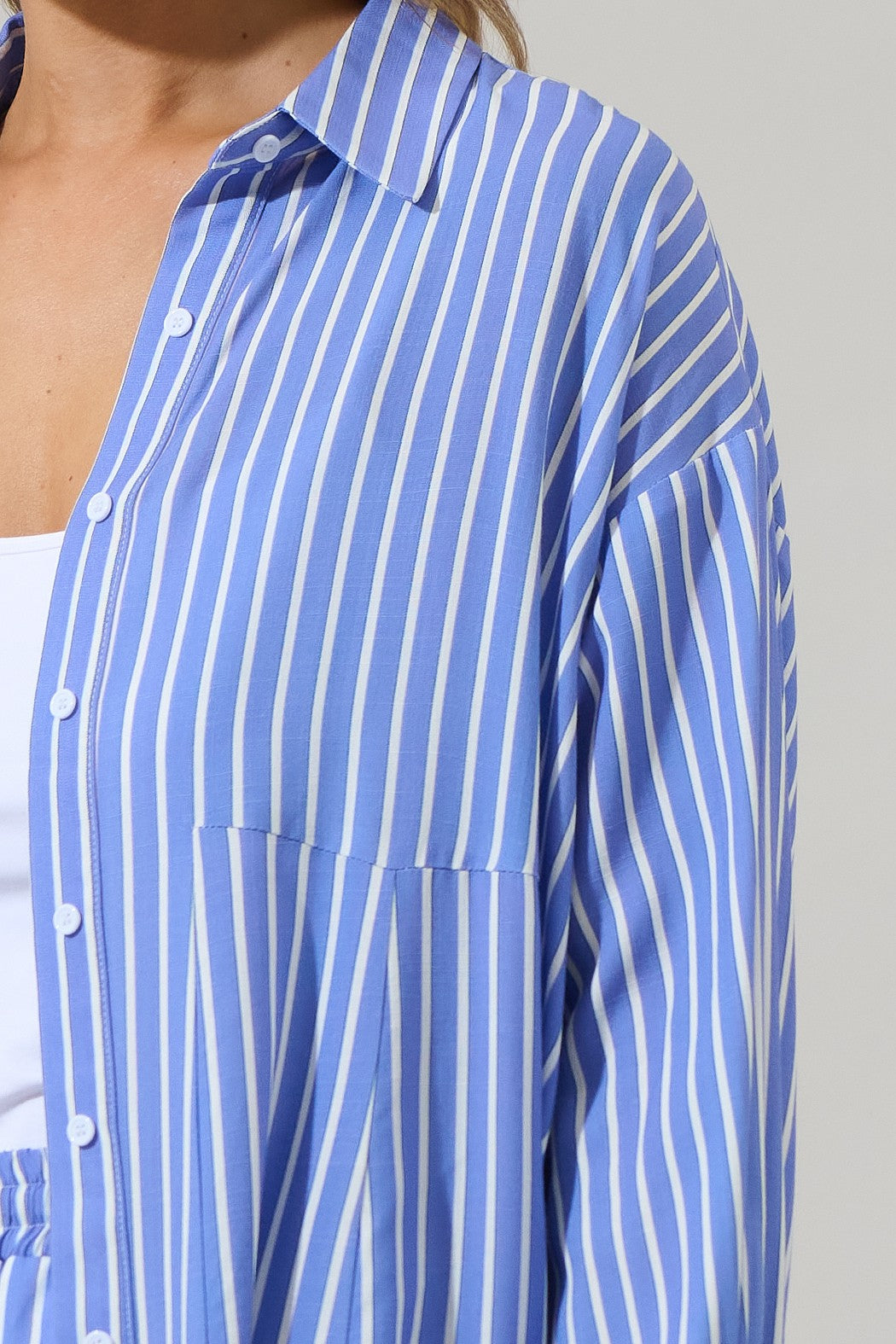 elise striped boyfriend button down