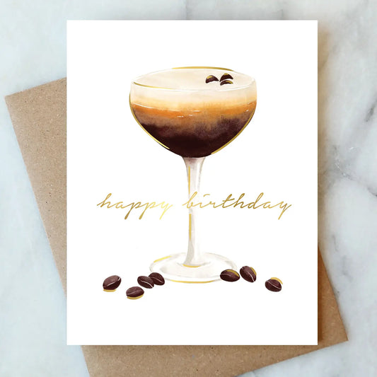 espresso martini birthday card