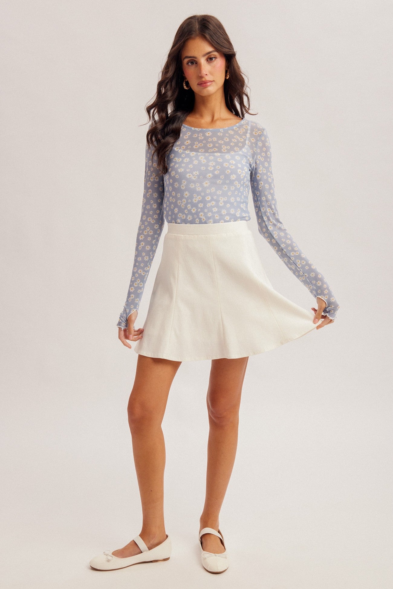 evangaline flared mini skirt