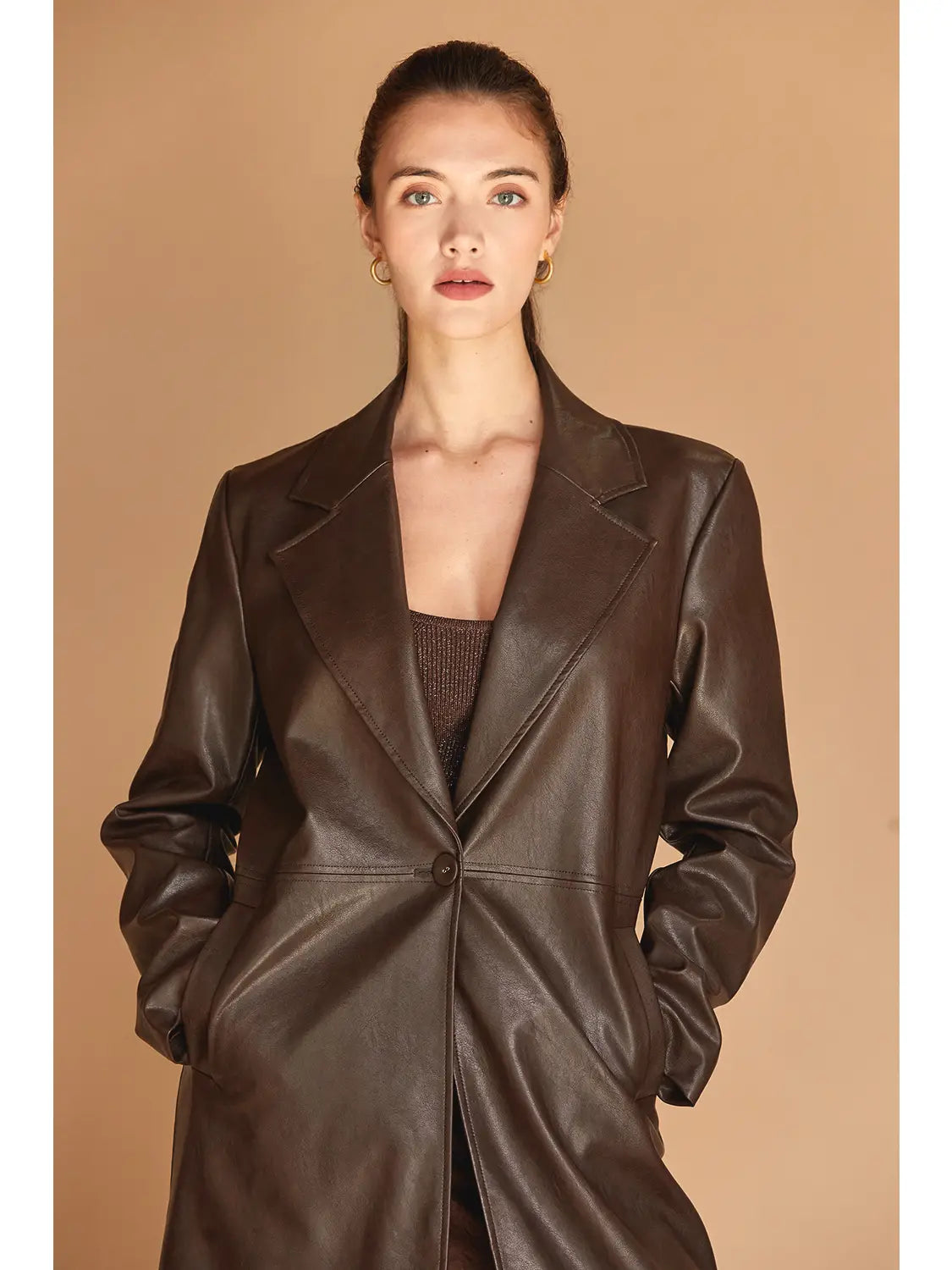 evani vegan leather coat