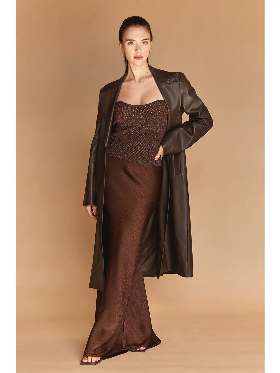 evani vegan leather coat