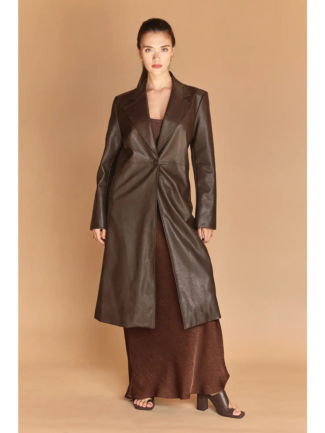 evani vegan leather coat