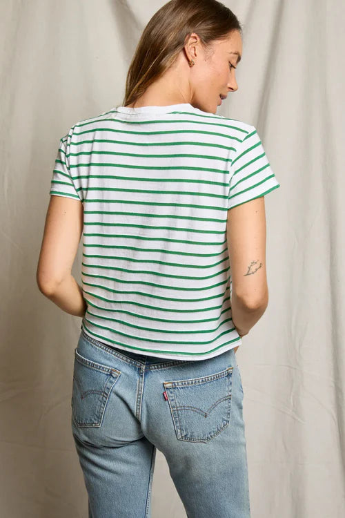 Everett Stripe Tee-Grass