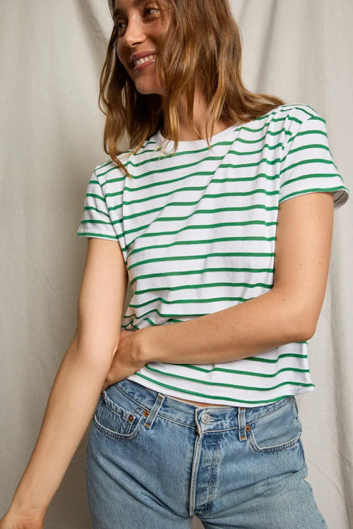 Everett Stripe Tee-Grass