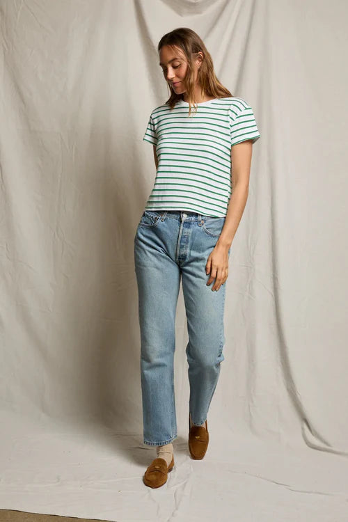 Everett Stripe Tee-Grass