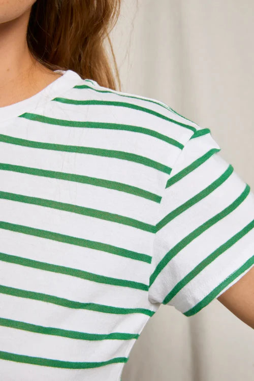 Everett Stripe Tee-Grass