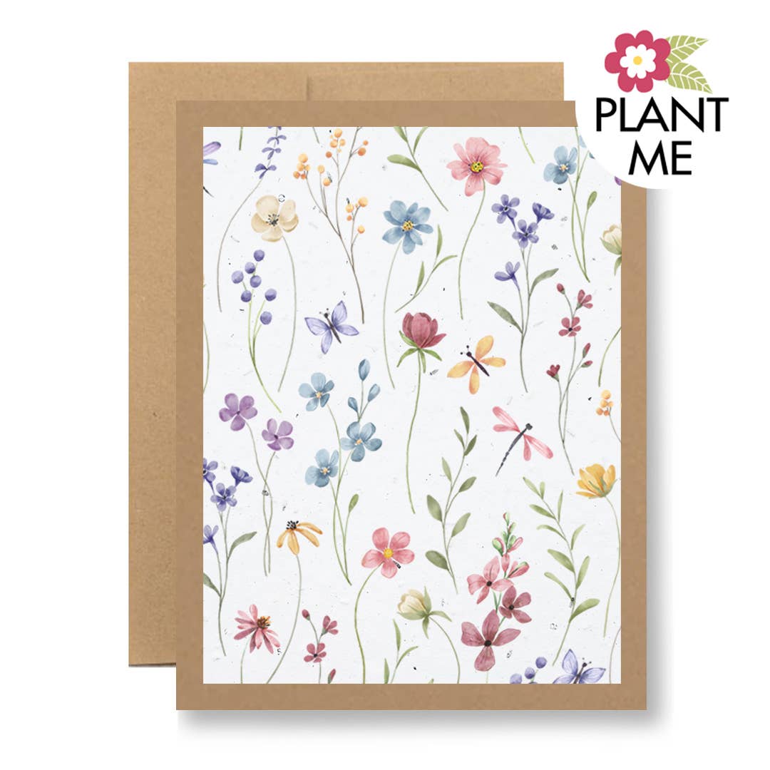 Wildflower Seed Paper Greeting Card - {flower pattern}