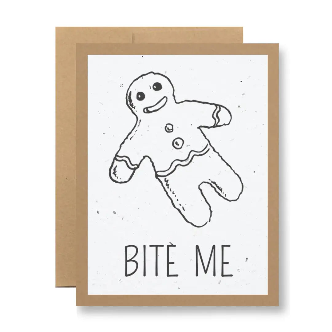 Plantable Seed Paper Greeting Card - Bite Me