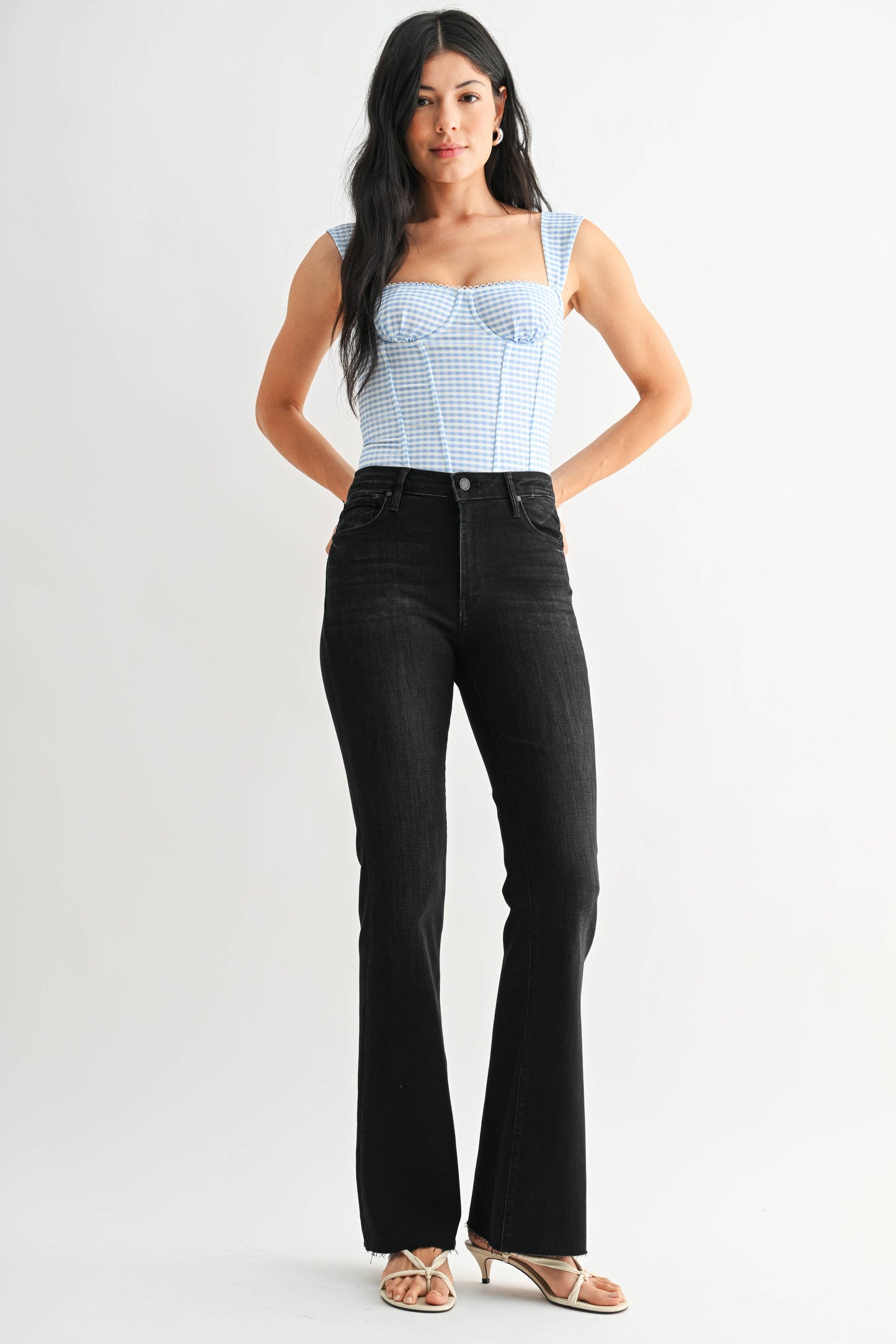 arabella scissor cut flare jeans