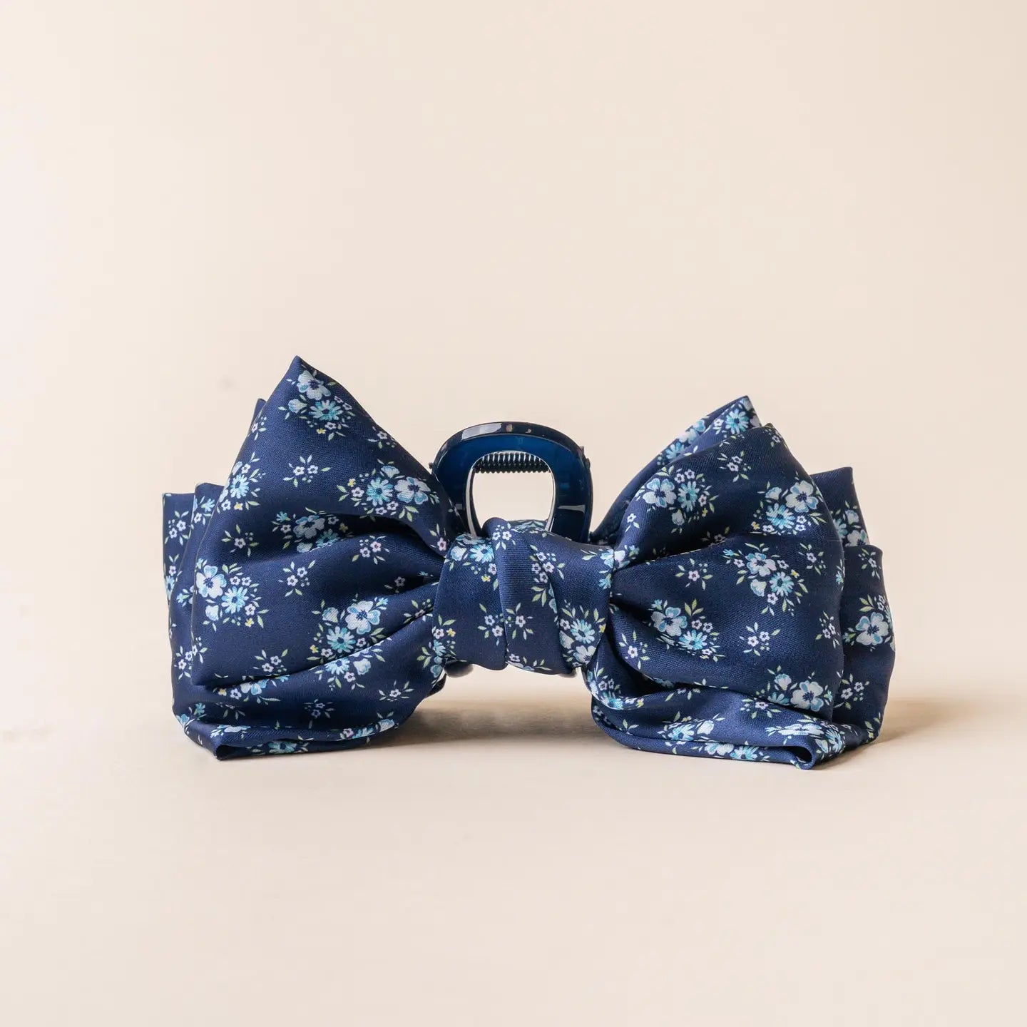 Satin Bow Claw Clip - Floral