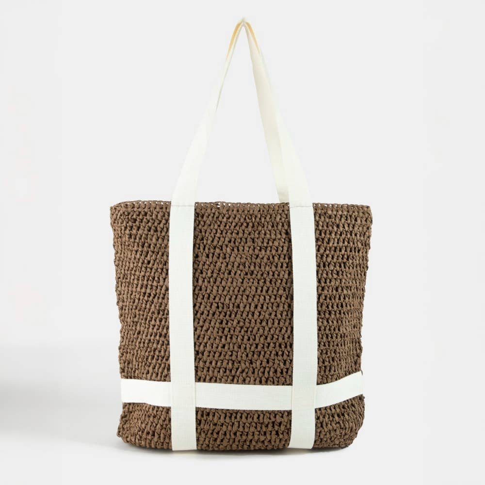 Straw Braided Hat Carrier Tote Bag