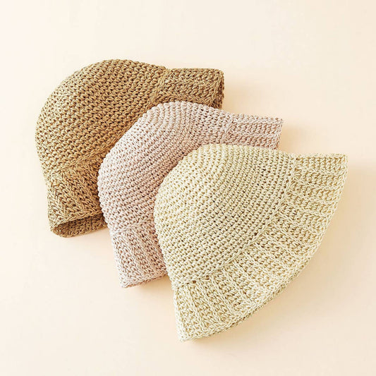 STRAW BUCKET HAT