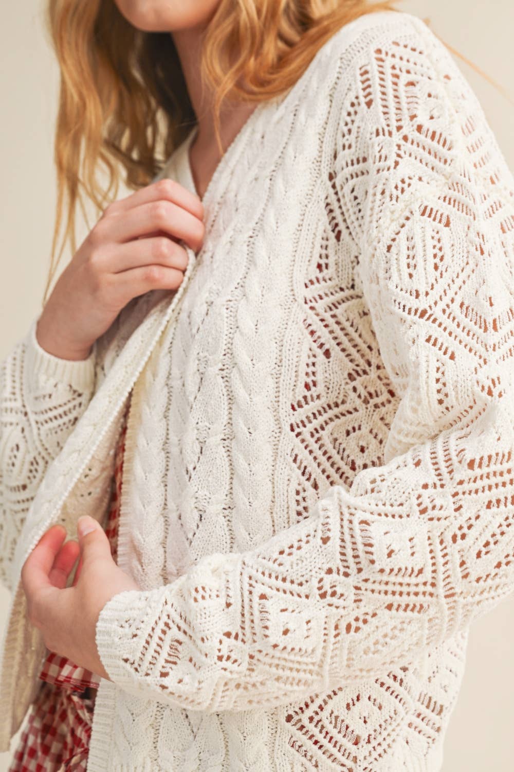 lightweight cable knit cardi