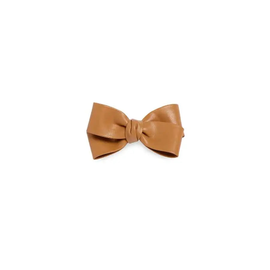 faux leather bow clip