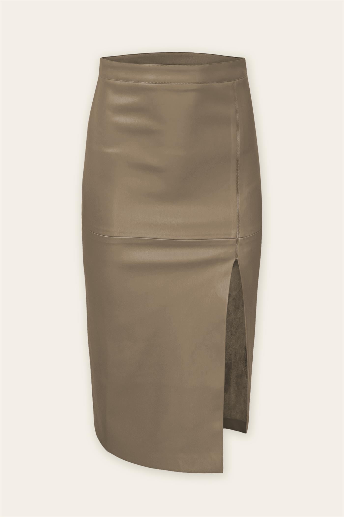 polly faux leather midi skirt