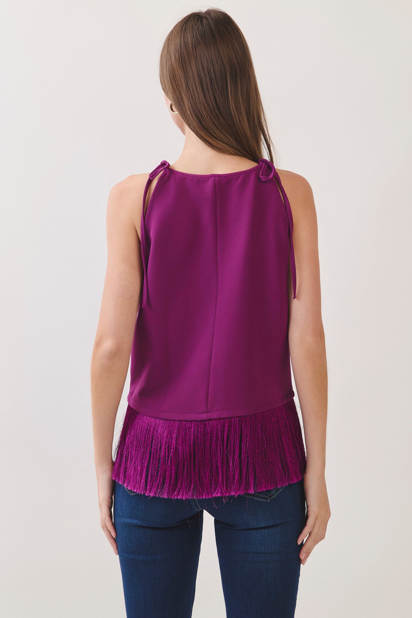 faye fringe hem tank