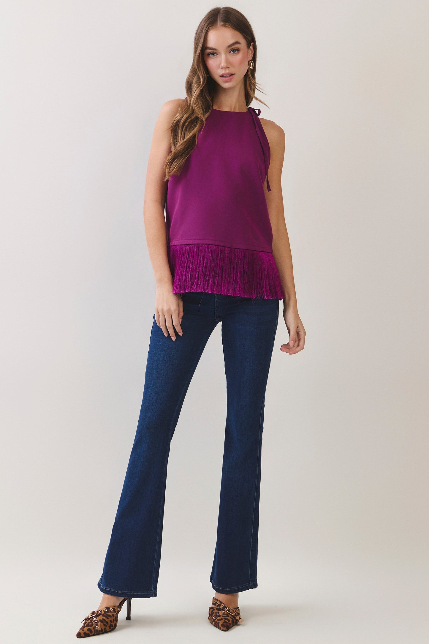 faye fringe hem tank