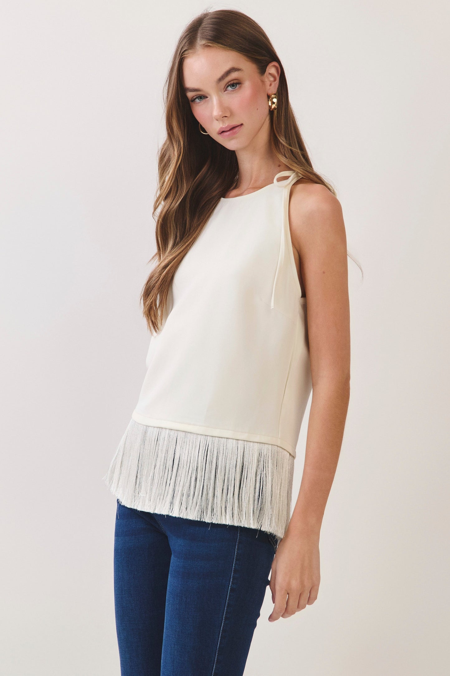 faye fringe hem tank