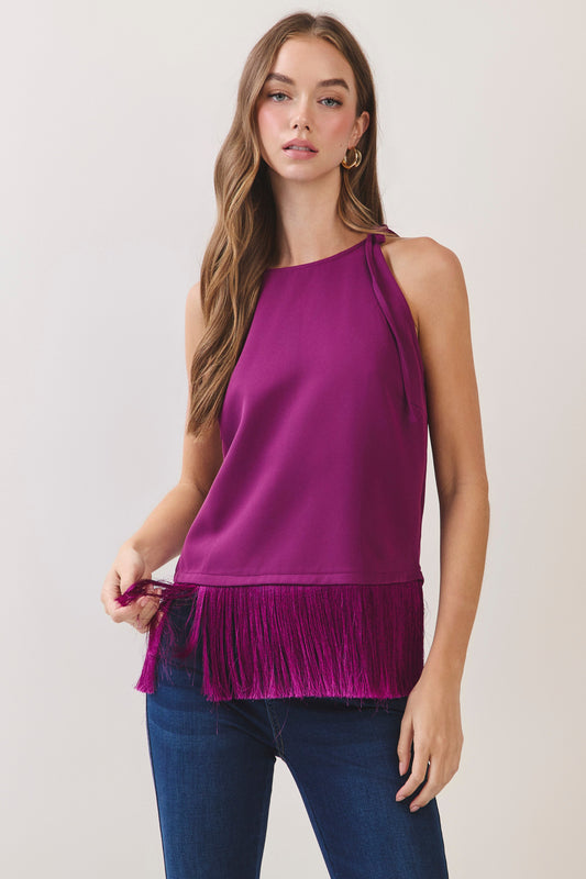 faye fringe hem tank