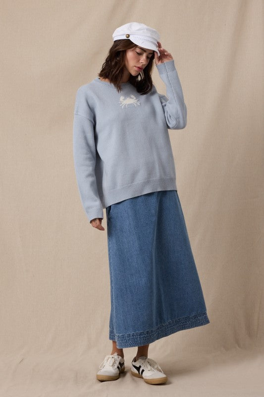 Crab Drop Shoulder Sweater