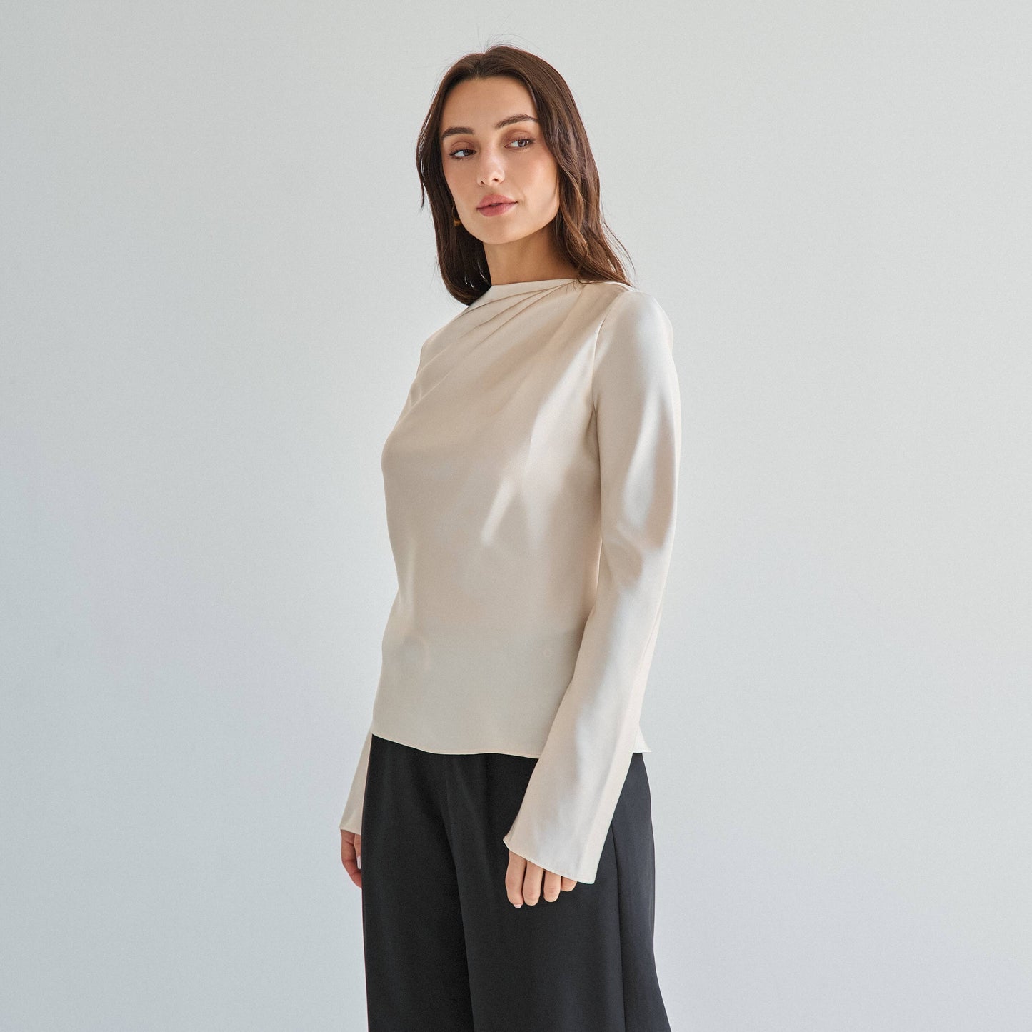 Declan draped satin blouse
