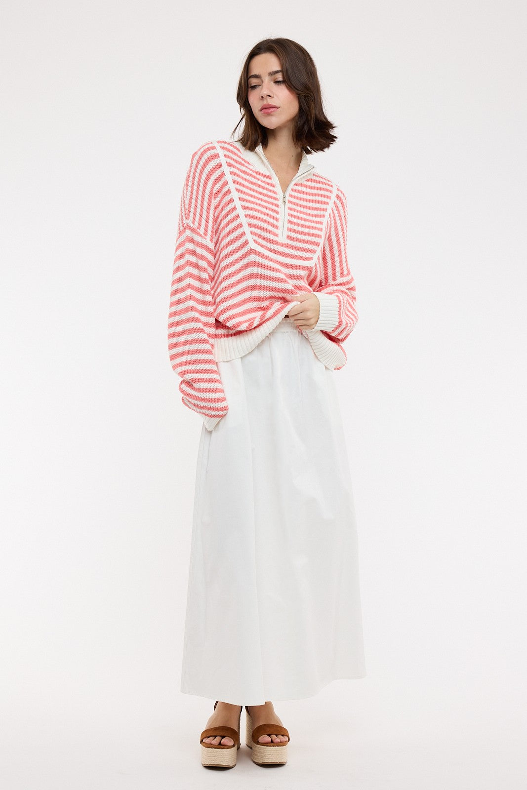 feels like summer cotton midi skirt