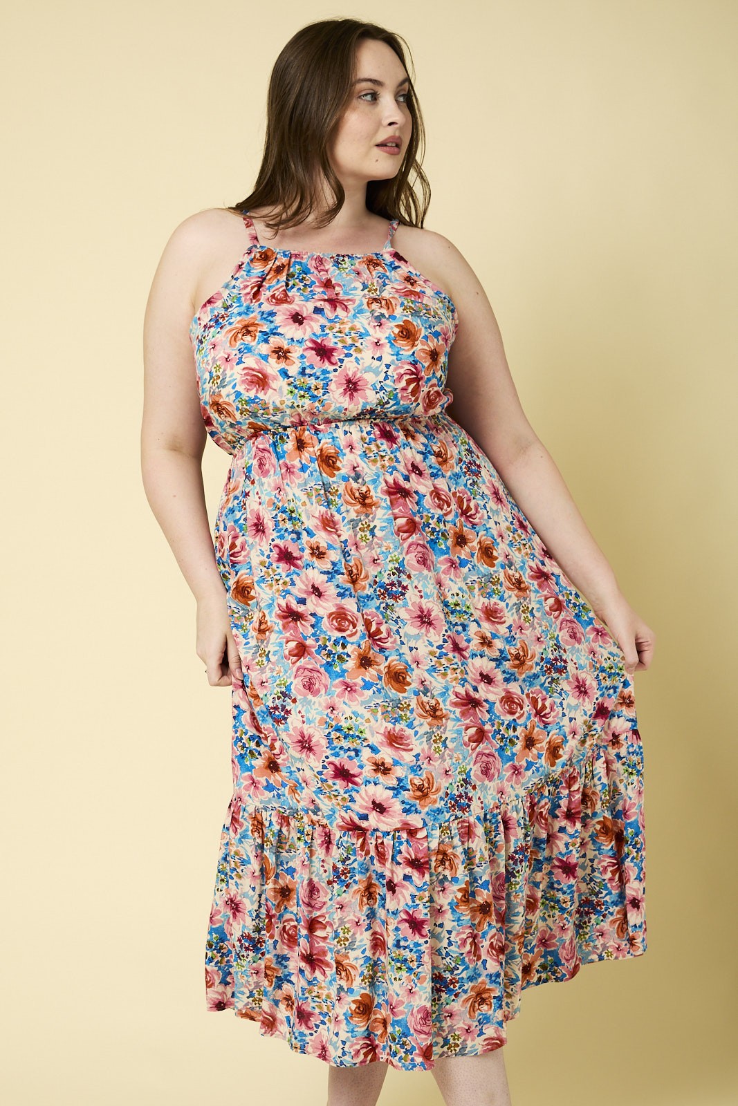 fields of florals midi dress-curvy