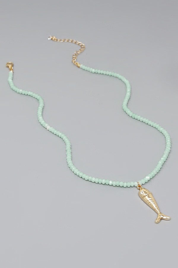 fish pendant beaded necklace