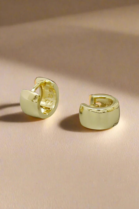 flattened gold filled hoop earrings (10mm)