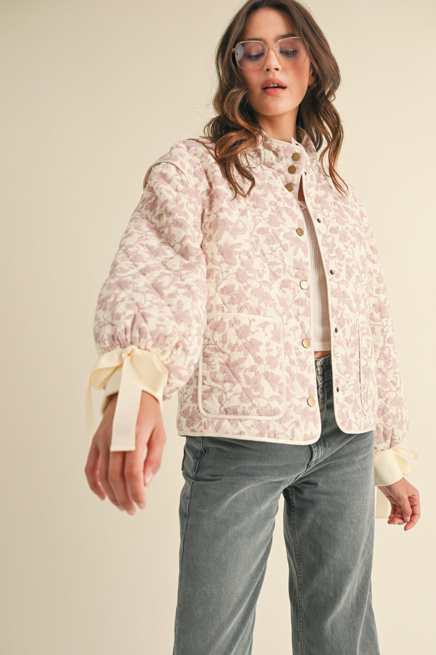 floral quilted jacket