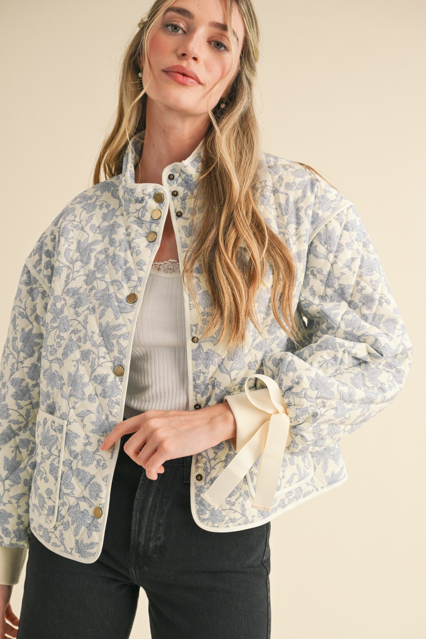 floral quilted jacket