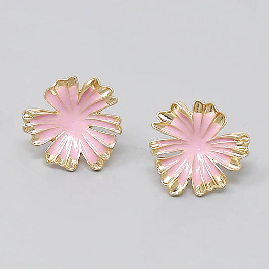 flower enamel stud earrings