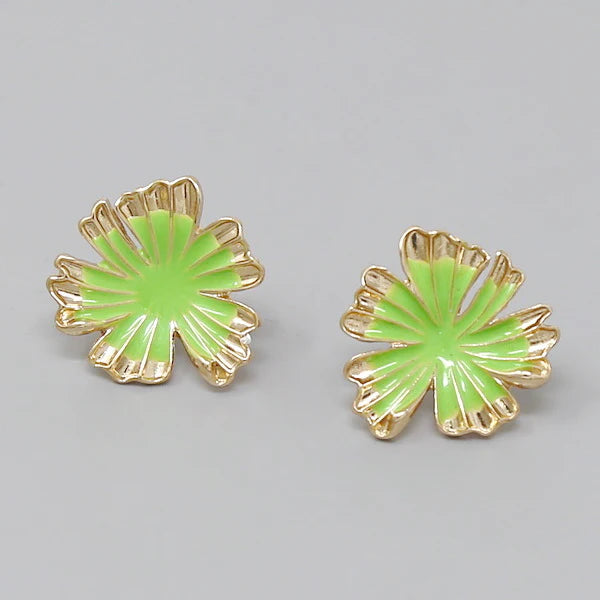 flower enamel stud earrings