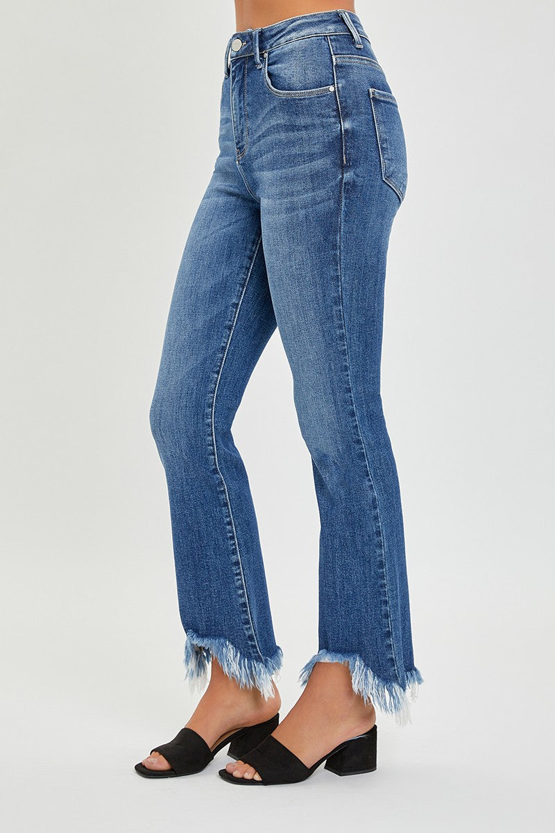 hr fray hem ankle jeans