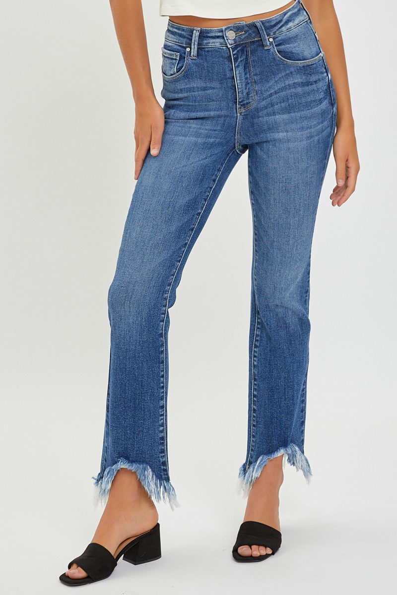 hr fray hem ankle jeans