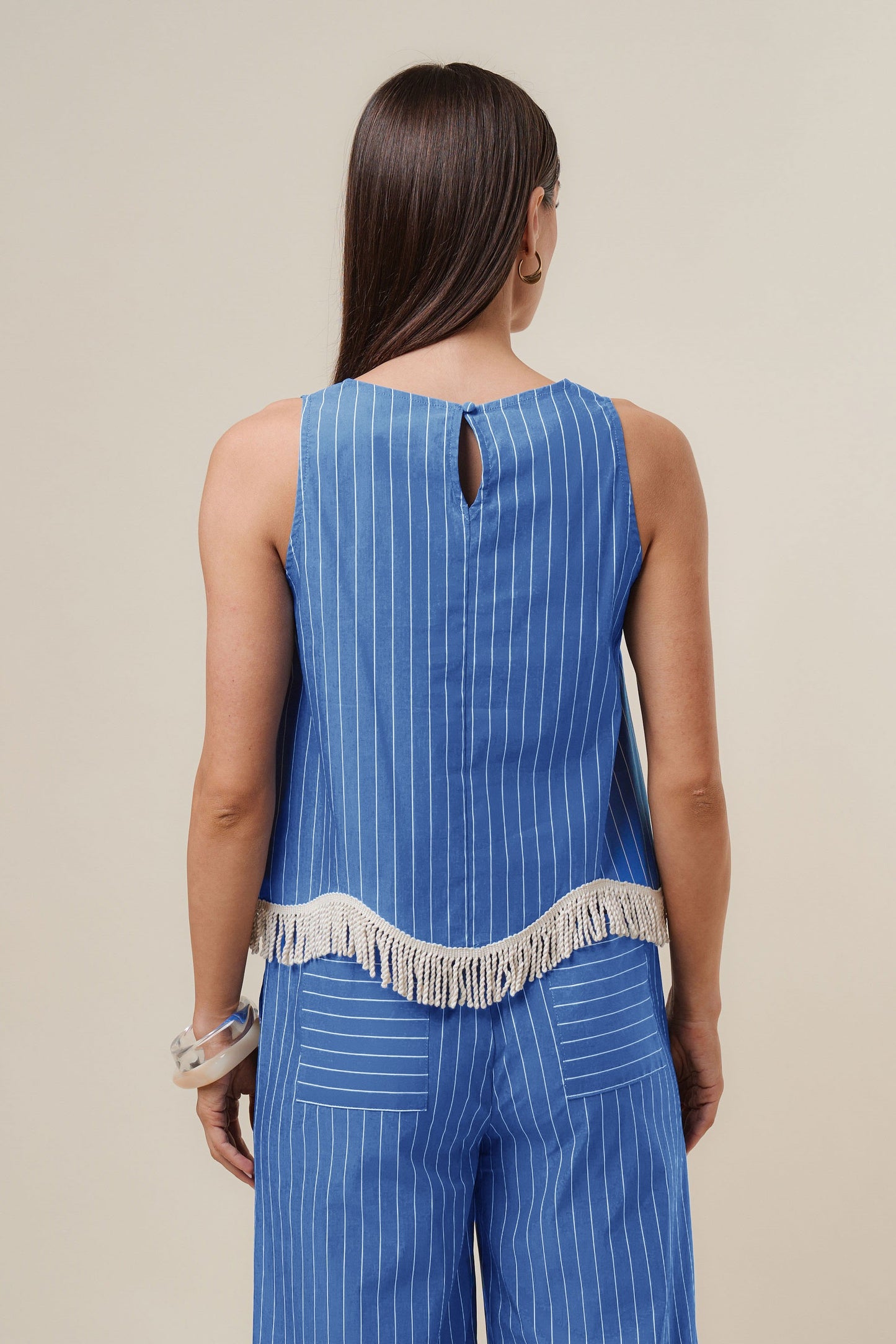 fringe stripe top