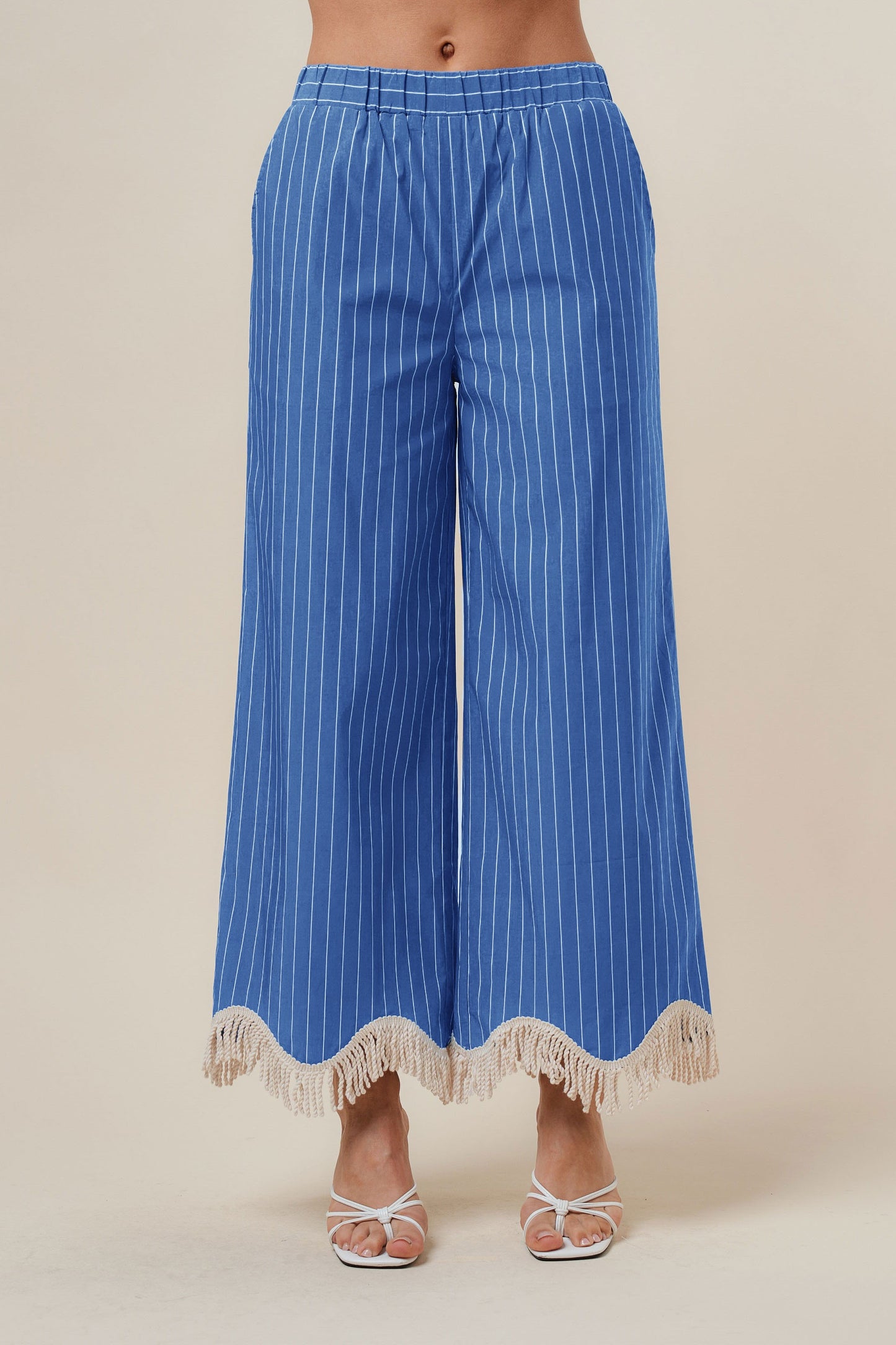 fringe stripe pants