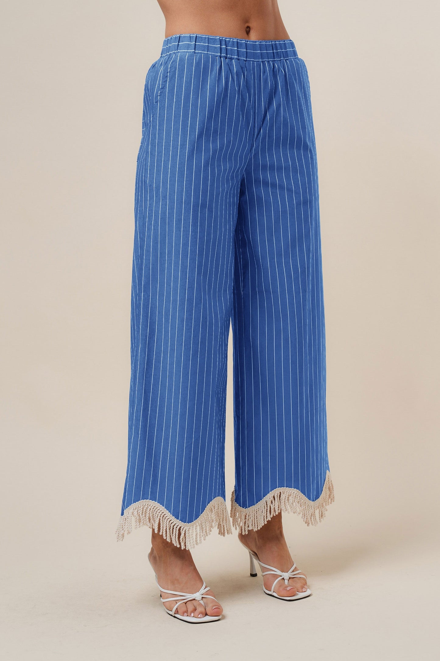fringe stripe pants