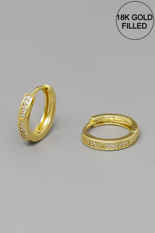 CZ Pave Gold Filled Mini Hoop Earrings