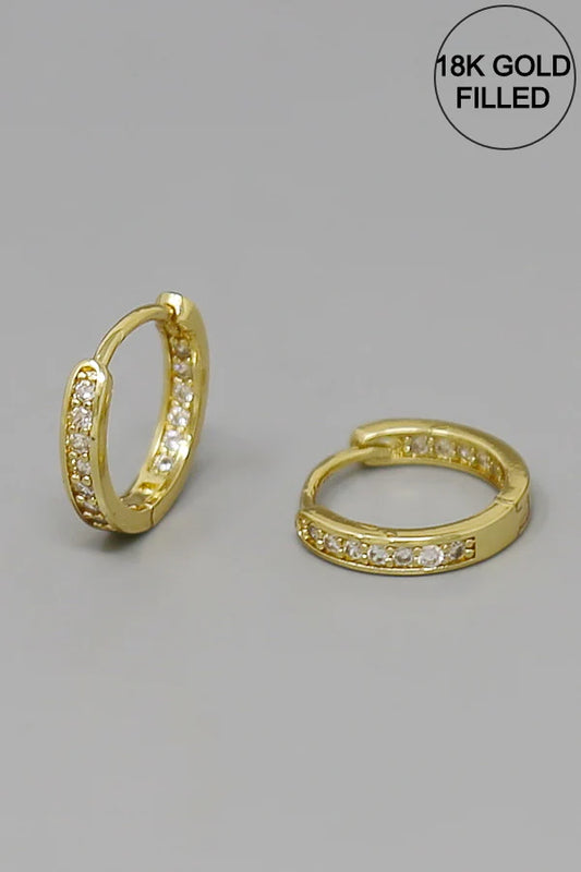 CZ Pave Gold Filled Hoop Earrings