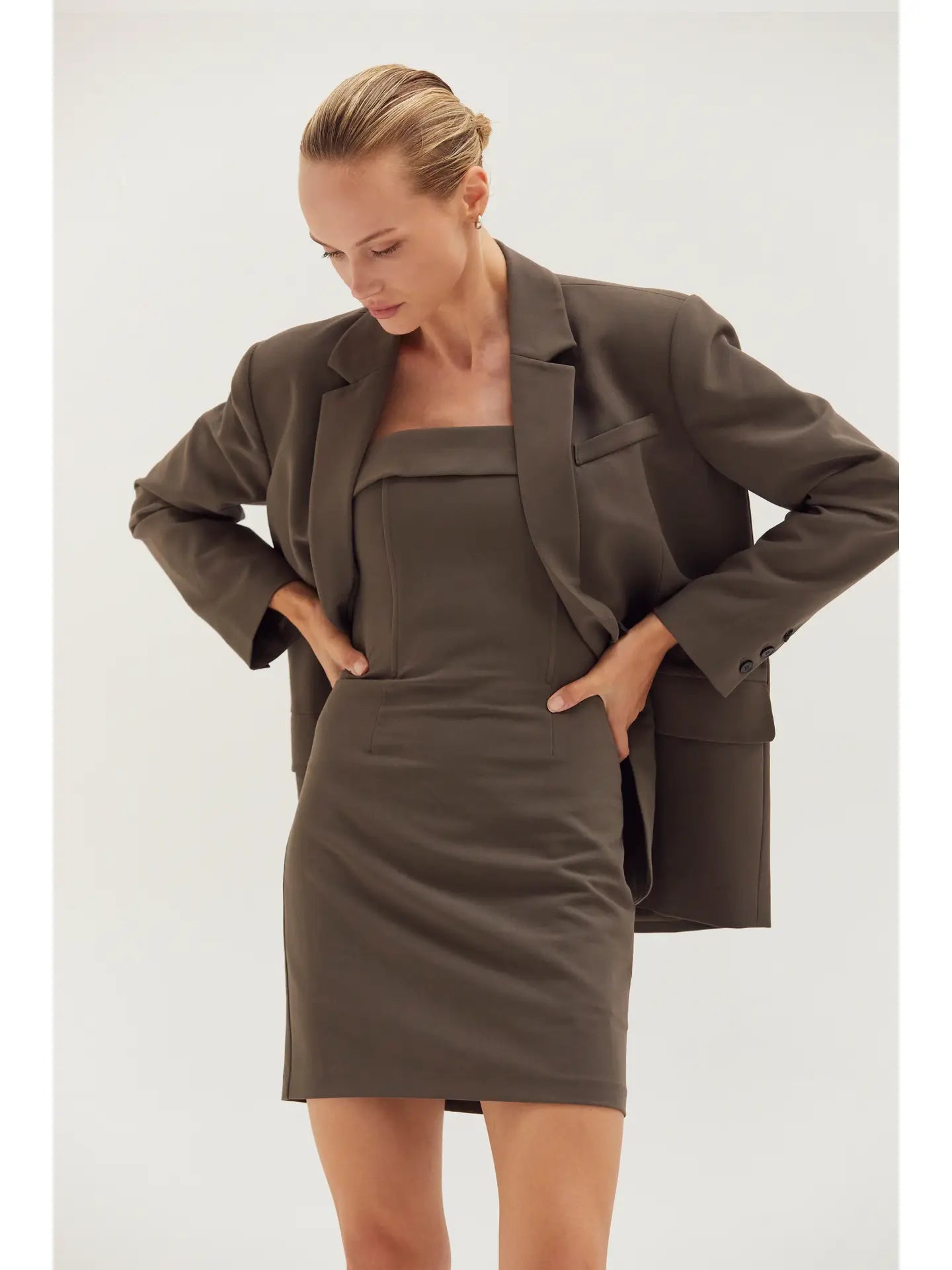 gia woven blazer