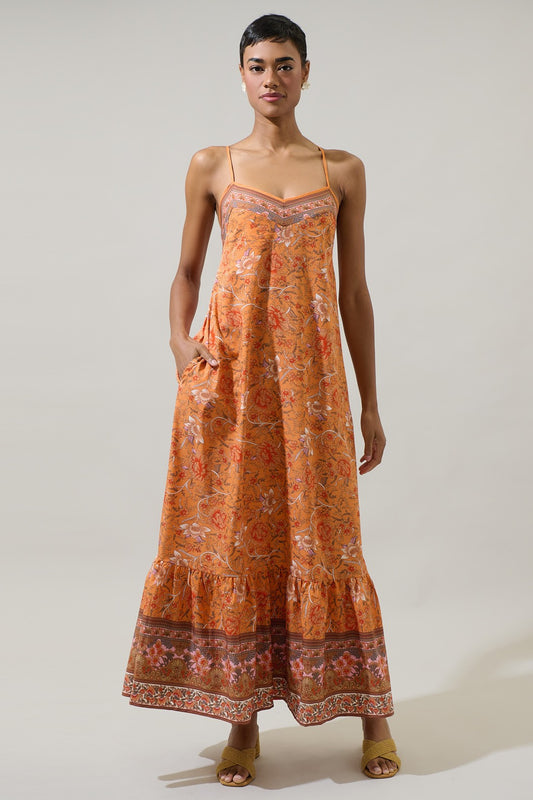 gisela floral sleeveless maxi