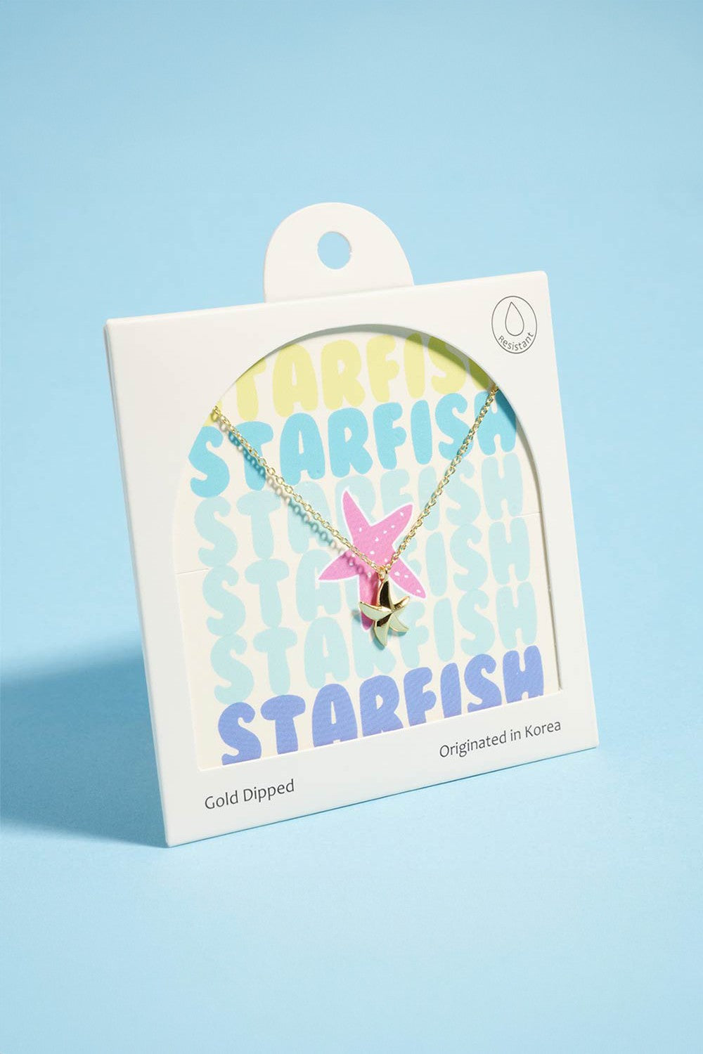 gold dipped starfish pendant necklace